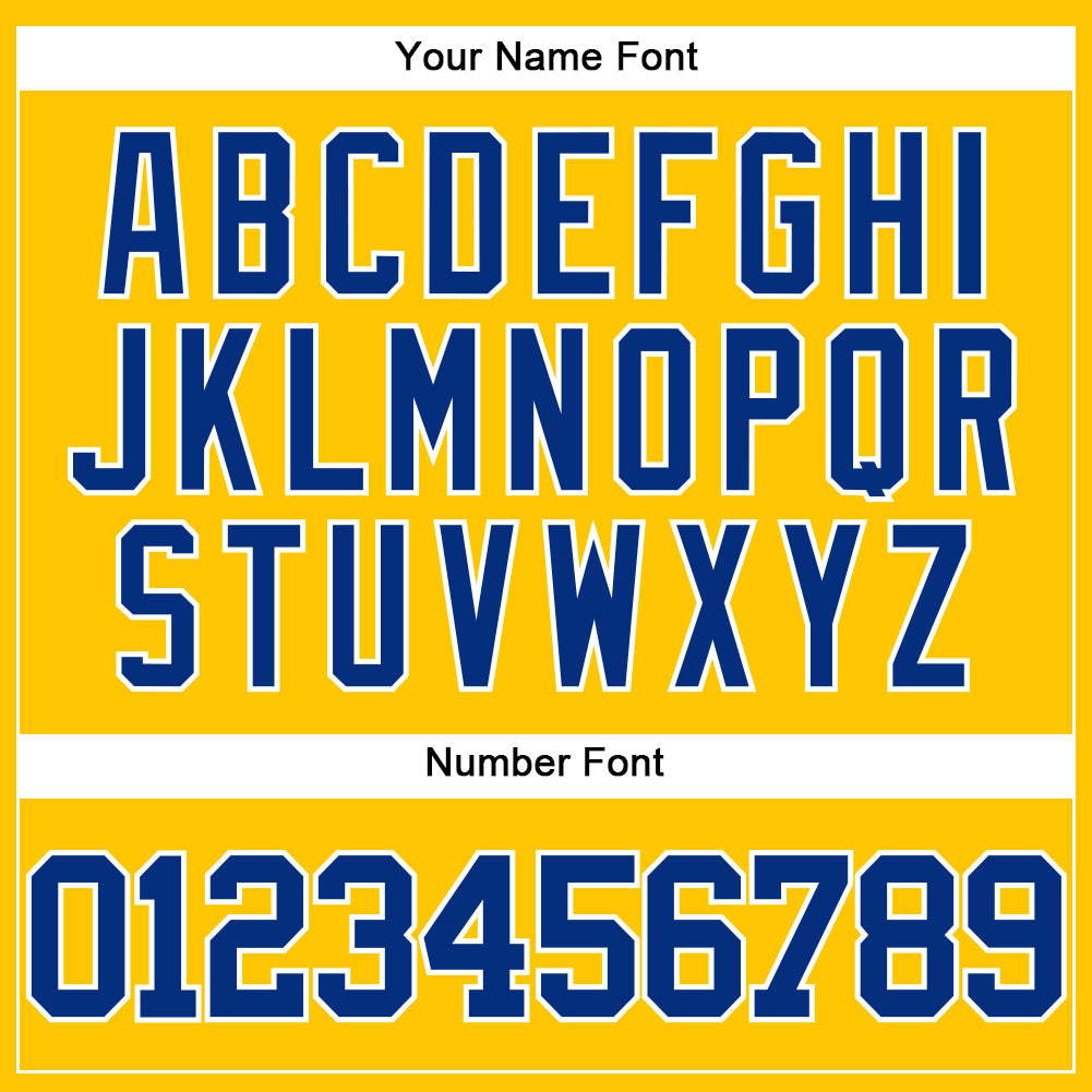 Custom Yellow Royal-White Authentic Baseball Jersey baseball jersey product view 5