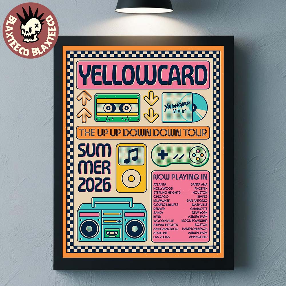 Yellowcard The Up Up Down Down Tour 2026 Summer North America Schedule Dates Home Decor Poster Canvas - T-Shirt, Sweatshirt, Hoodie