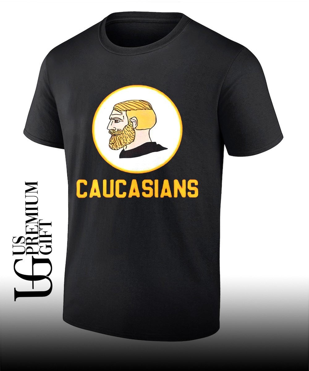 Yes Chad Caucasians logo shirt Unisex T-shirt, Sweatshirt, Hoodie, Long Sleeve Tee - T-Shirt, Sweatshirt, Hoodie