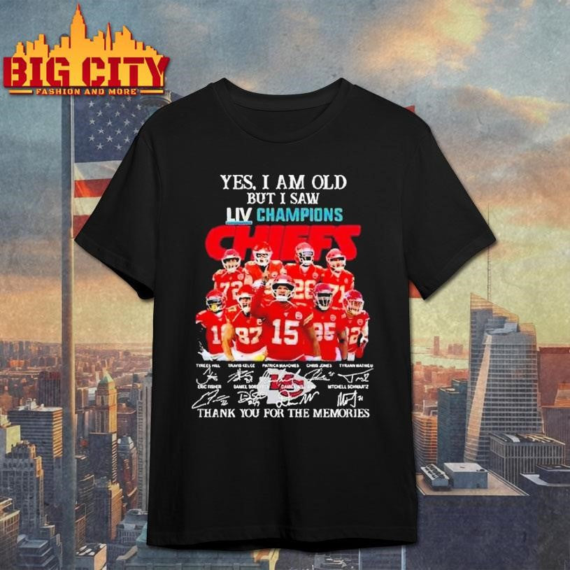 Yes I Am Old But I Saw Liv 2019 Champions Kansas City Chiefs Players Signatures Thank You For The Memories Shirt - T-Shirt, Sweatshirt, Hoodie