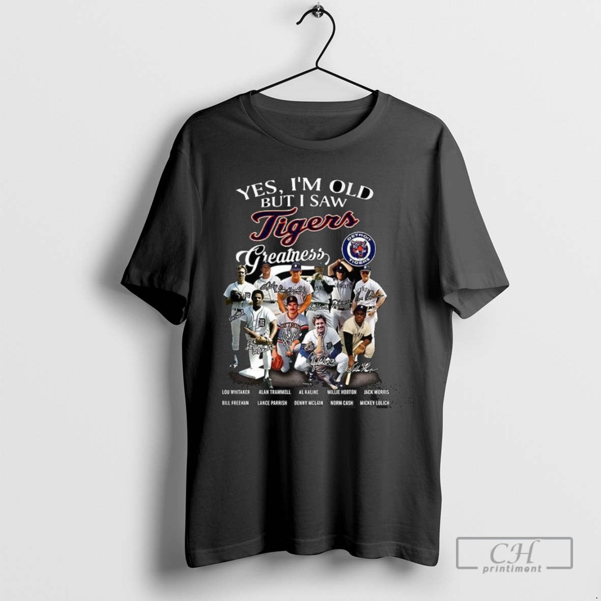 Yes Im Old But I Saw Tigers Greatness Legend Signature T Shirts Unisex T-shirt, Sweatshirt, Hoodie, Long Sleeve Tee - T-Shirt, Sweatshirt, Hoodie