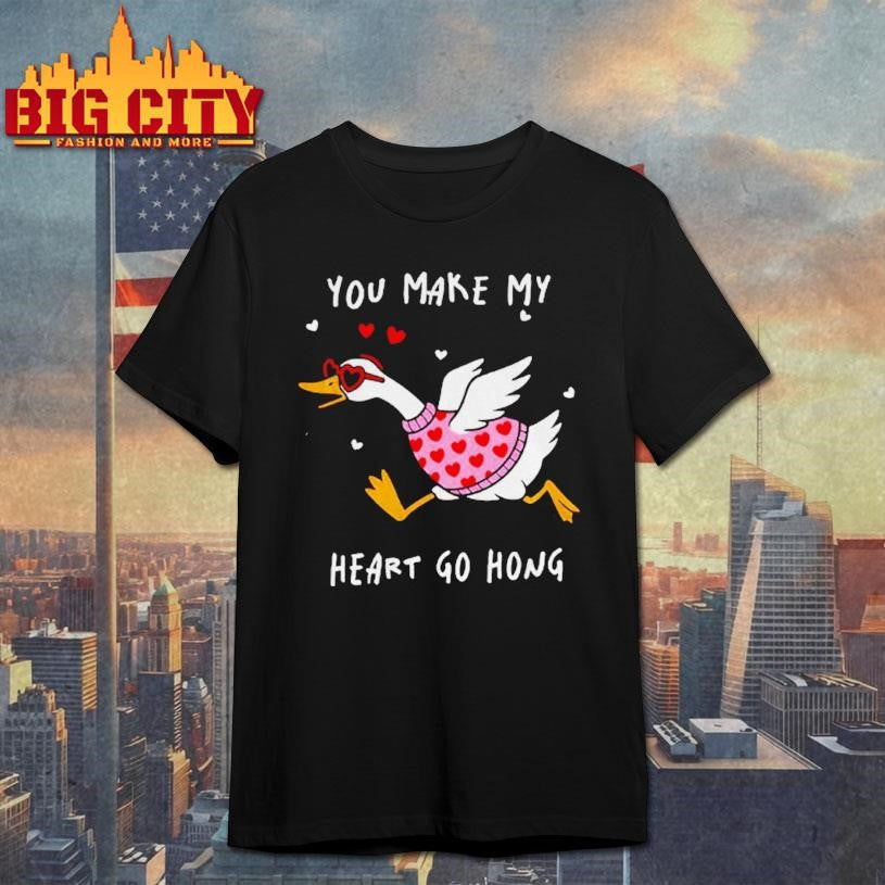 You Make My Heart Hong Goose Valentines Day Shirt Unisex T-shirt, Sweatshirt, Hoodie, Long Sleeve Tee - T-Shirt, Sweatshirt, Hoodie