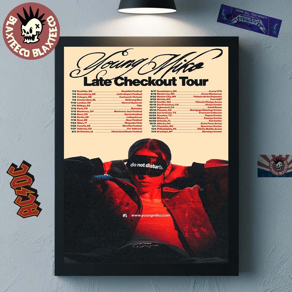 Young Miko Late Checkout Tour 2026 North America Schedule Dates Home Decor Poster Canvas Unisex T-shirt, Sweatshirt, Hoodie, Long Sleeve Tee - T-Shirt, Sweatshirt, Hoodie