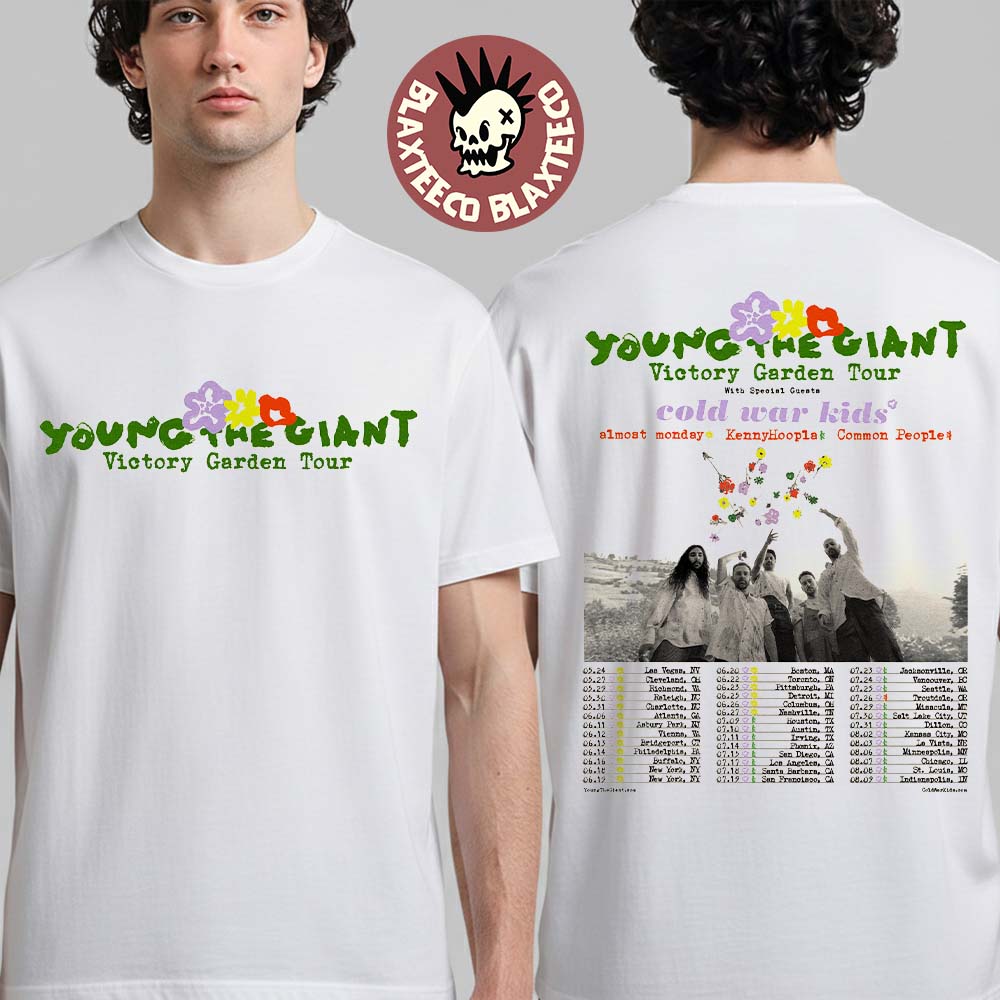 Young The Giant Victory Garden Tour 2026 North America Schedule Dates Two Sided T-Shirt Unisex T-shirt, Sweatshirt, Hoodie, Long Sleeve Tee - T-Shirt, Sweatshirt, Hoodie