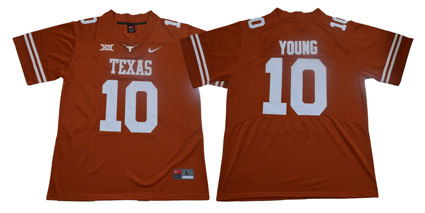 Young 10 Legend Orange College Football Jersey football jersey product view 1