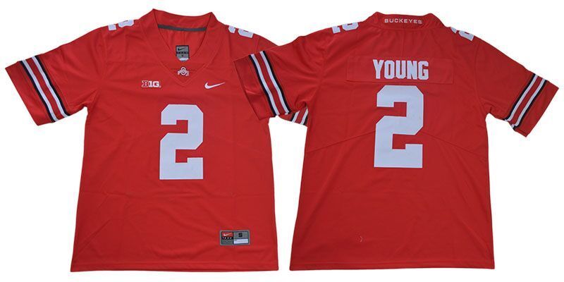 Young 2 Red College Football Jersey football jersey product view 1