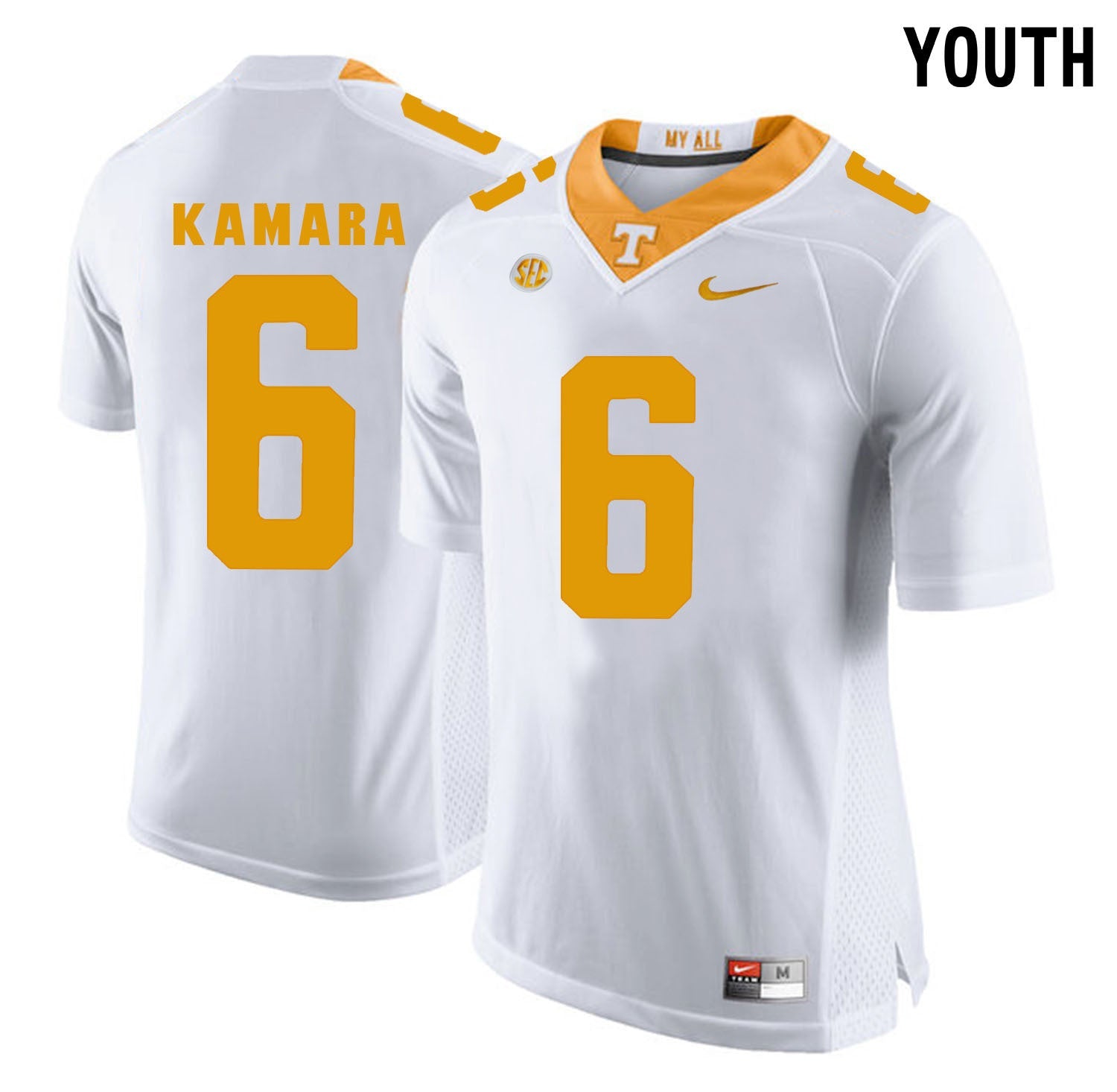 Youth Alvin Kamara 6 White College Football Jersey football jersey product view 1