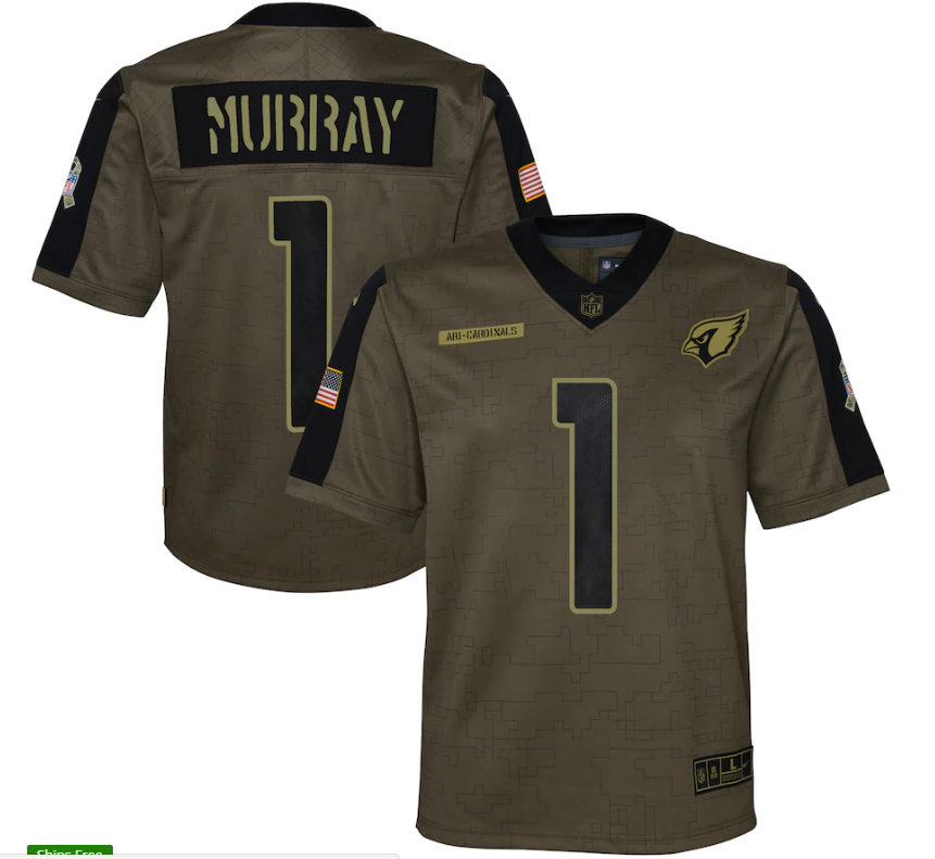 Youth Arizona Cardinals #1 Kyler Murray 21 New Salute Football Jersey football jersey product view 1