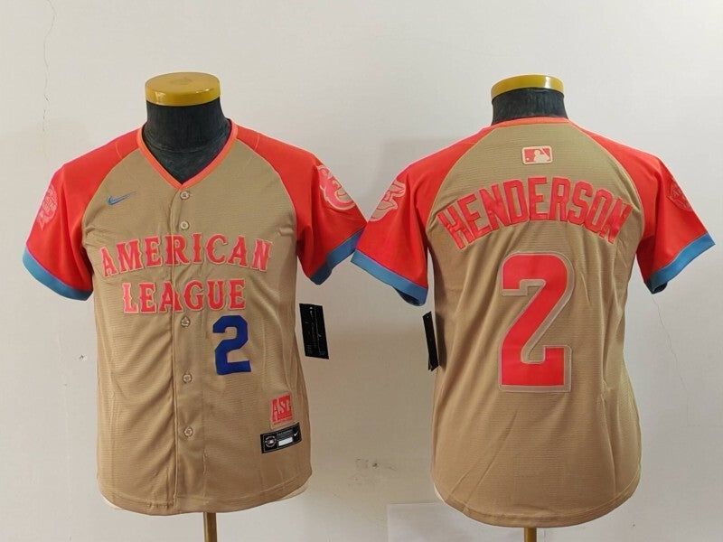 Youth Baltimore Orioles #2 Gunnar Henderson Orioles 24 All-Star Youth Style 2 Baseball Jersey baseball jersey product view 1