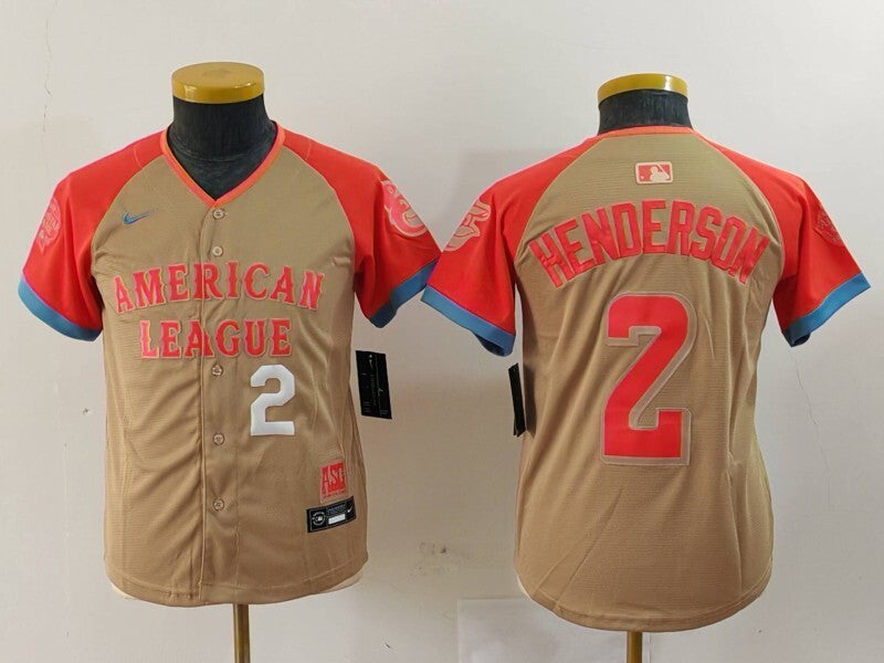 Youth Baltimore Orioles #2 Gunnar Henderson Orioles 24 All-Star Youth Style 3 Baseball Jersey baseball jersey product view 1