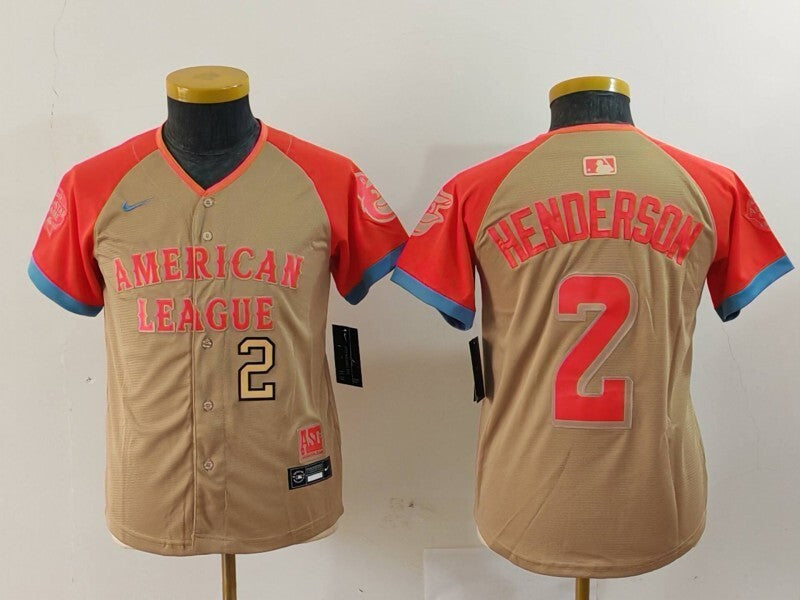 Youth Baltimore Orioles #2 Gunnar Henderson Orioles 24 All-Star Youth Style 4 Baseball Jersey baseball jersey product view 1