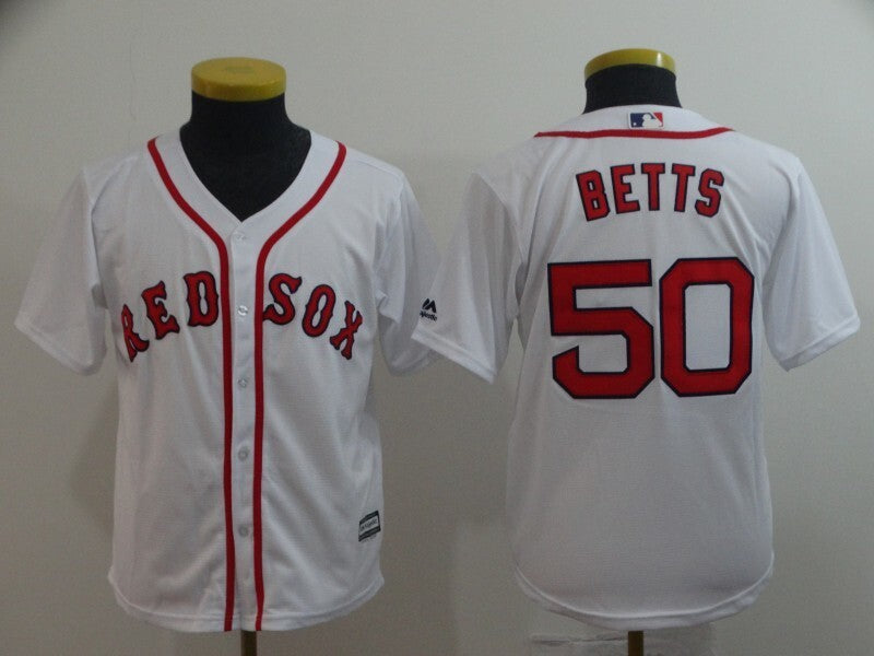 Youth Boston Red Sox #50 Mookie Betts Style 4 Baseball Jersey baseball jersey product view 1