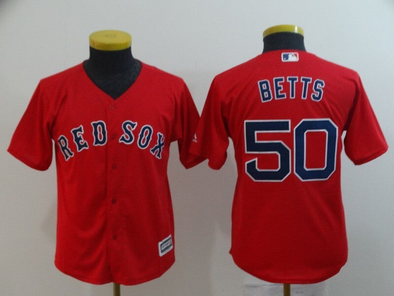 Youth Boston Red Sox #50 Mookie Betts Style 5 Baseball Jersey baseball jersey product view 1