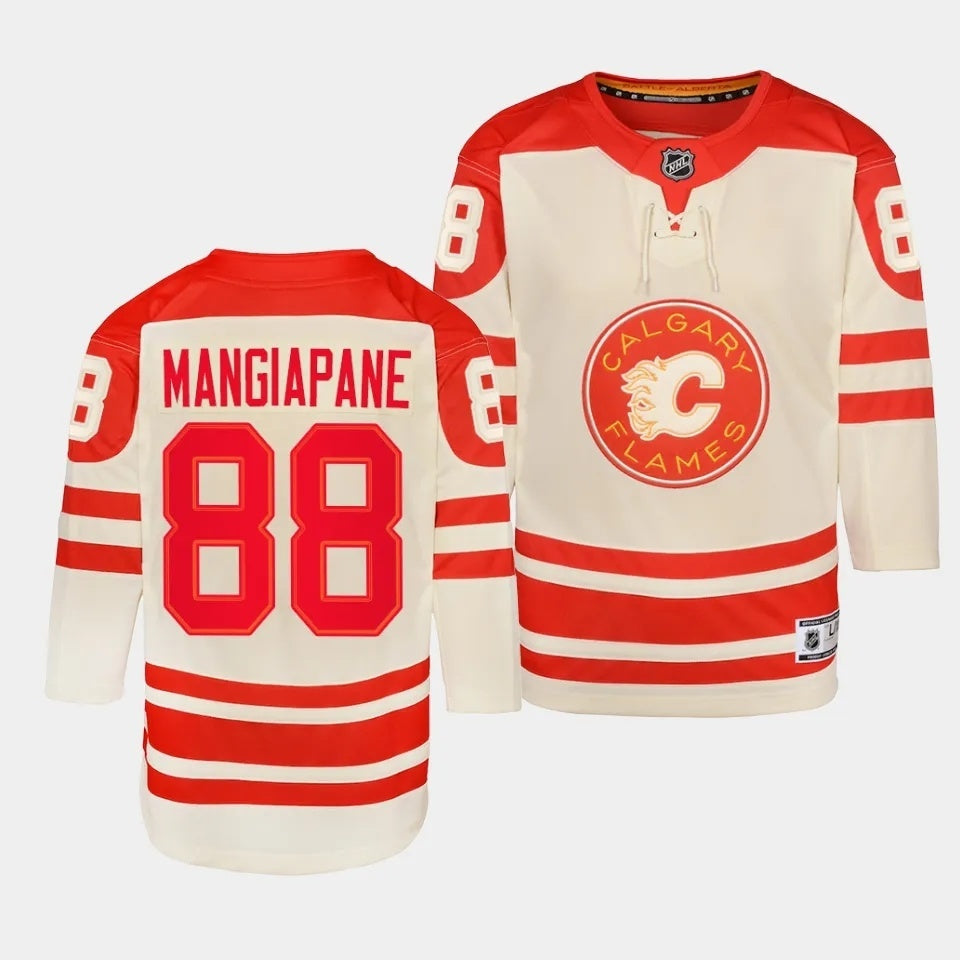 Youth Calgary Flames #88 Andrew Mangiapane 2023 NHL Heritage Classic Cream Authentic Jersey hockey jersey product view 1