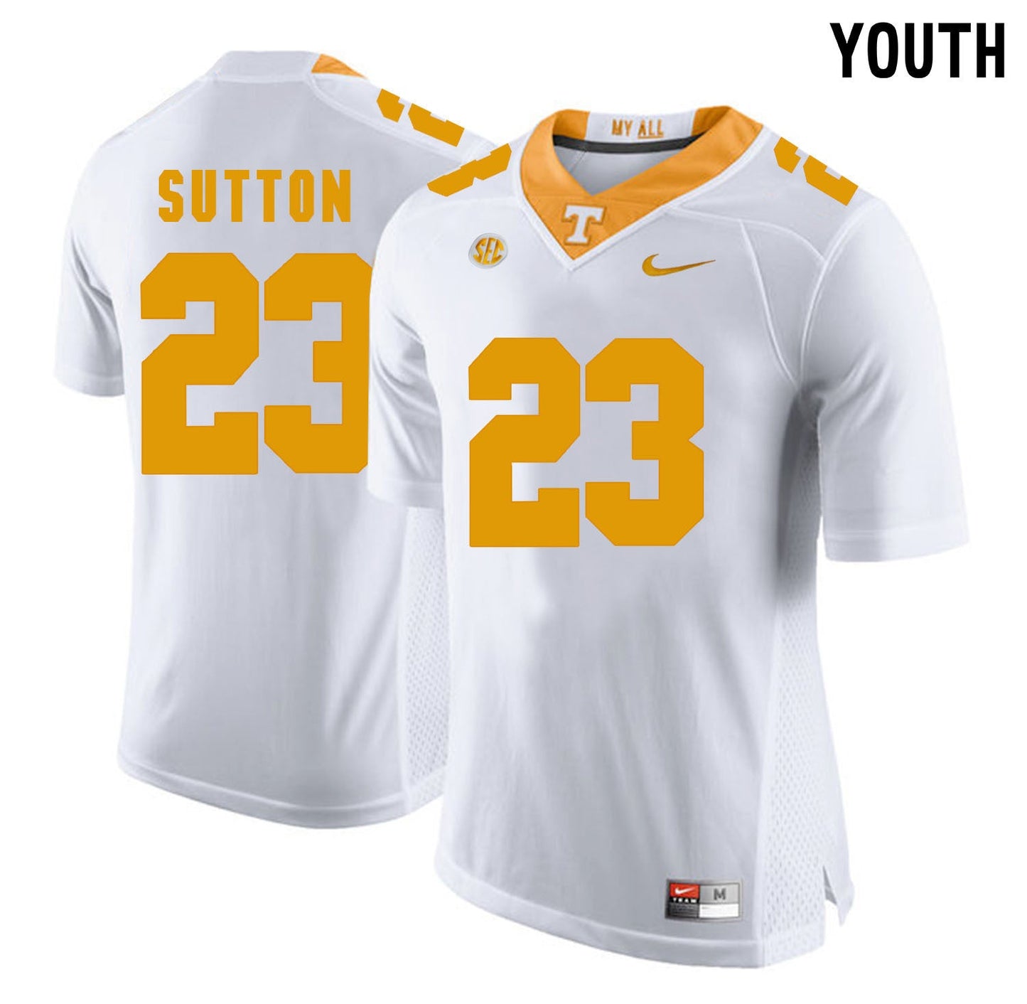 Youth Cameron Sutton 23 White College Football Jersey football jersey product view 1