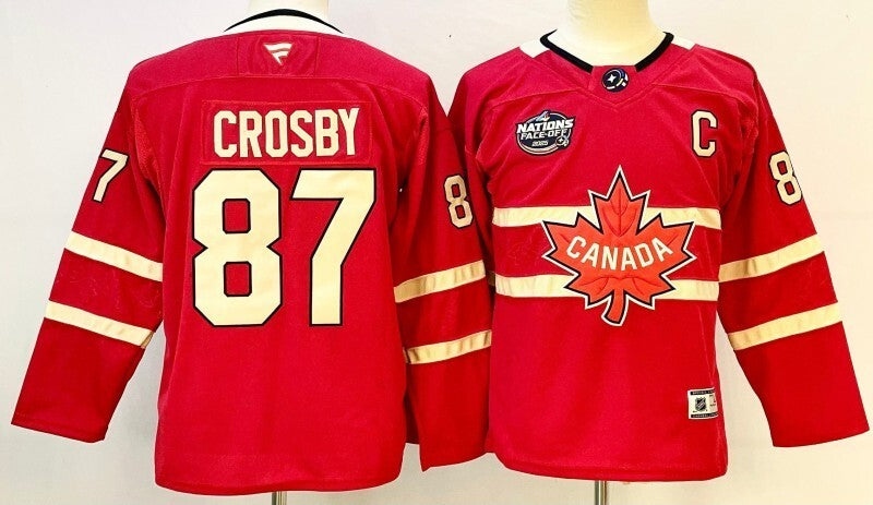 Youth Canada #87 Sidney Crosby Youth Style 1 Hockey Jersey hockey jersey product view 1