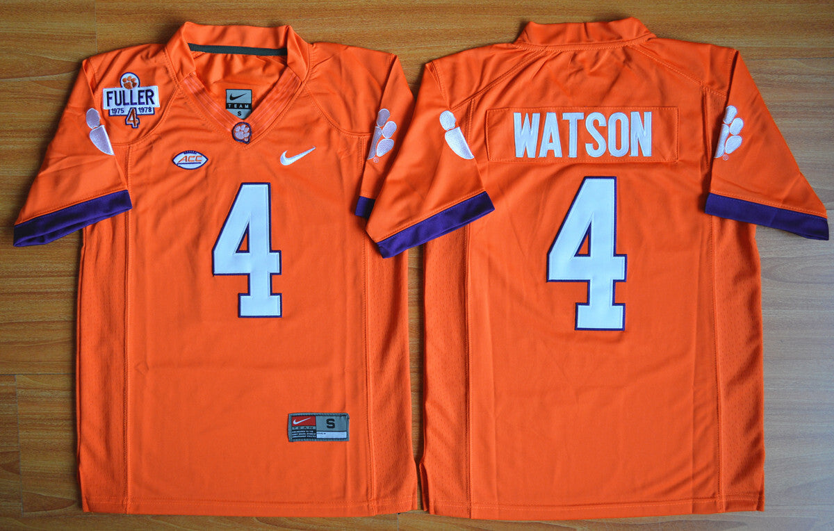 Youth Deshaun Watson 4# orange College Football Jersey football jersey product view 1