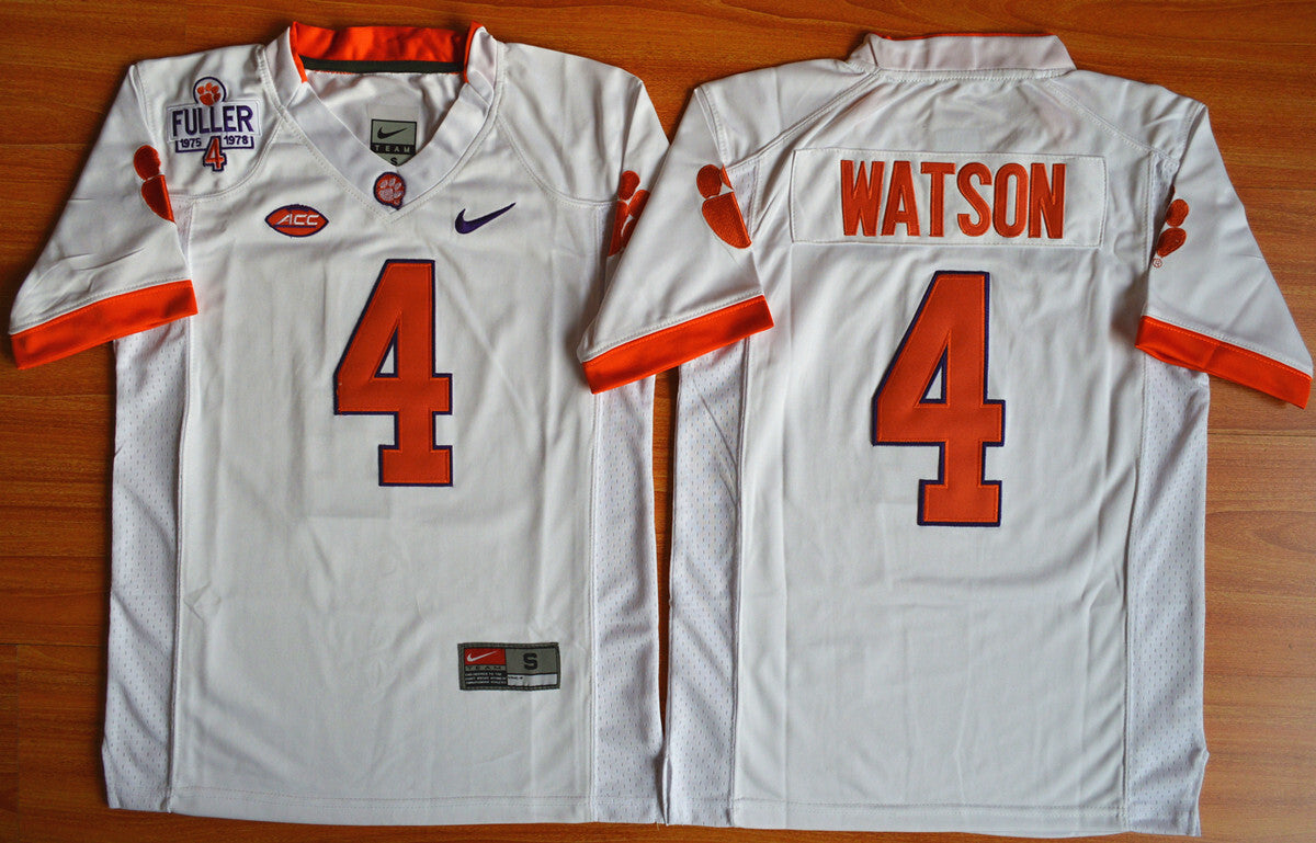 Youth Deshaun Watson 4# white College Football Jersey football jersey product view 1