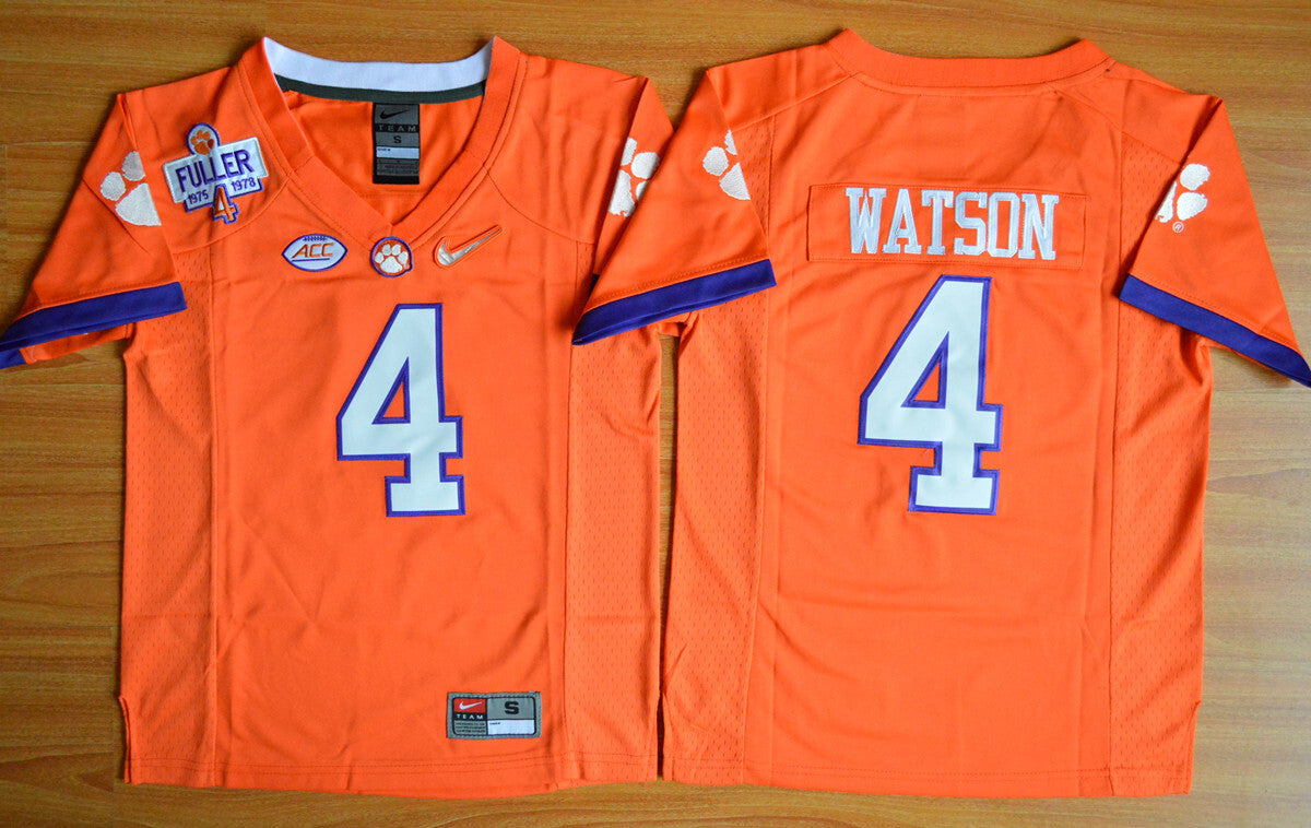 Youth Diamond Edition Deshaun Watson 4# orange College Football Jersey football jersey product view 1