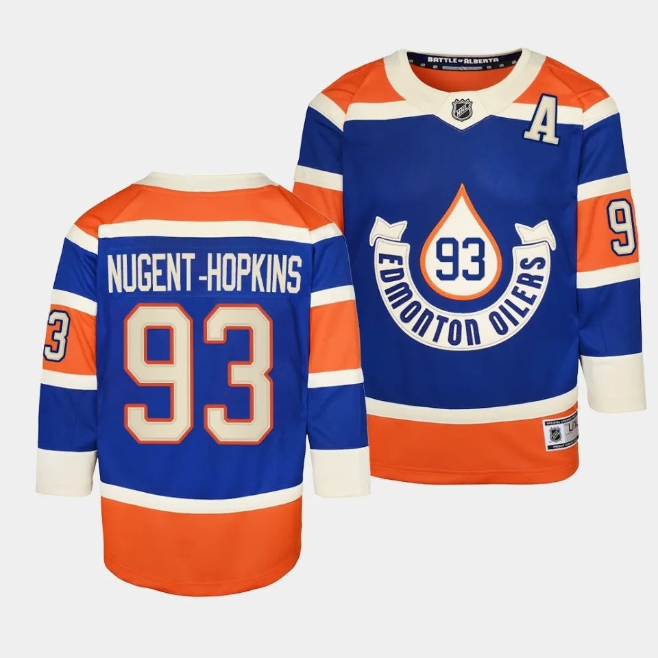 Youth Edmonton Oilers 2023 NHL Heritage Classic Royal Authentic Jersey Style 1 Hockey Jersey hockey jersey product view 1