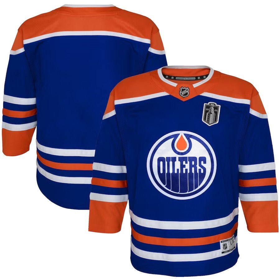 Youth Edmonton Oilers 2025 Stanley Cup Final Home Premier Jersey - Royal Hockey Jersey hockey jersey product view 1