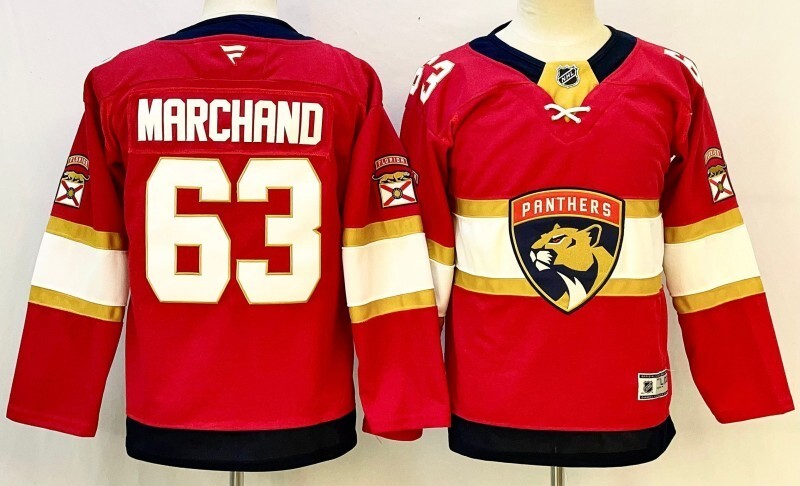 Youth Florida Panthers #63 Brad Marchand Youth Hockey Jersey hockey jersey product view 1