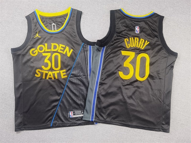 Youth Golden State Warriors #30 Stephen Curry Youth 25 Warriors 30 # Curry Black Statement Edition Style 1 basketball jersey product view 1