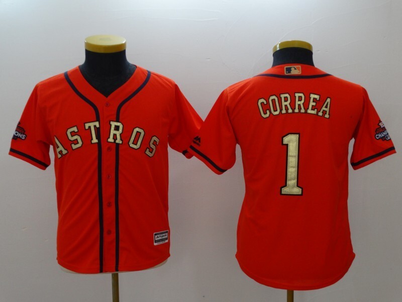 Youth Houston Astros #1 Carlos Correa 6156 Baseball Jersey baseball jersey product view 1