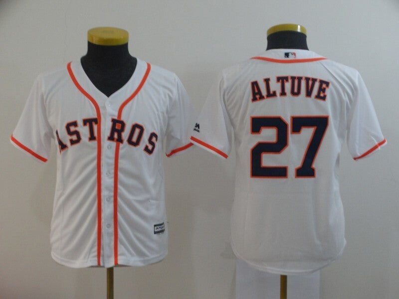 Youth Houston Astros #27 Jose Altuve Style 3 Baseball Jersey baseball jersey product view 1