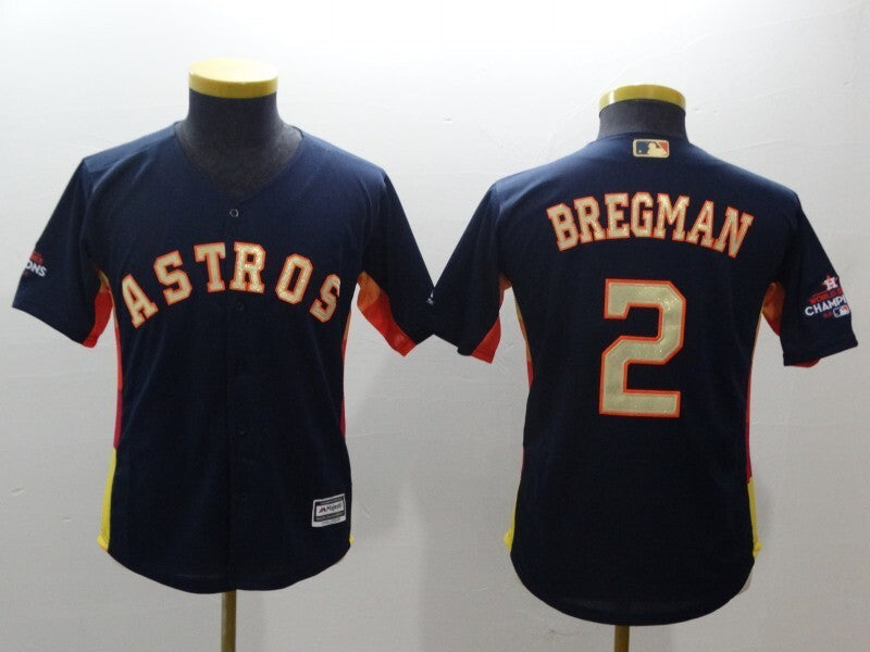 Youth Houston Astros #2 Alex Bregman Style 1 Baseball Jersey baseball jersey product view 1
