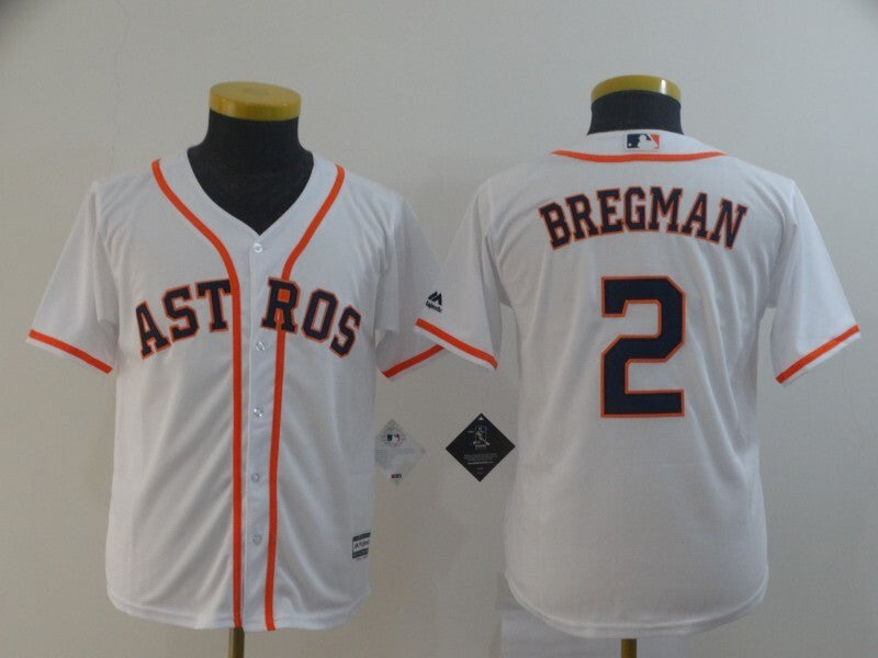 Youth Houston Astros #2 Alex Bregman Style 4 Baseball Jersey baseball jersey product view 1