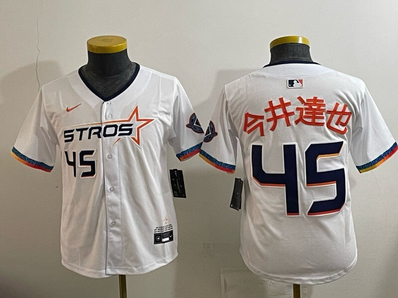 Youth Houston Astros #45 Tatsuya Imai Astros 4 Edition Youth Baseball Jersey baseball jersey product view 1