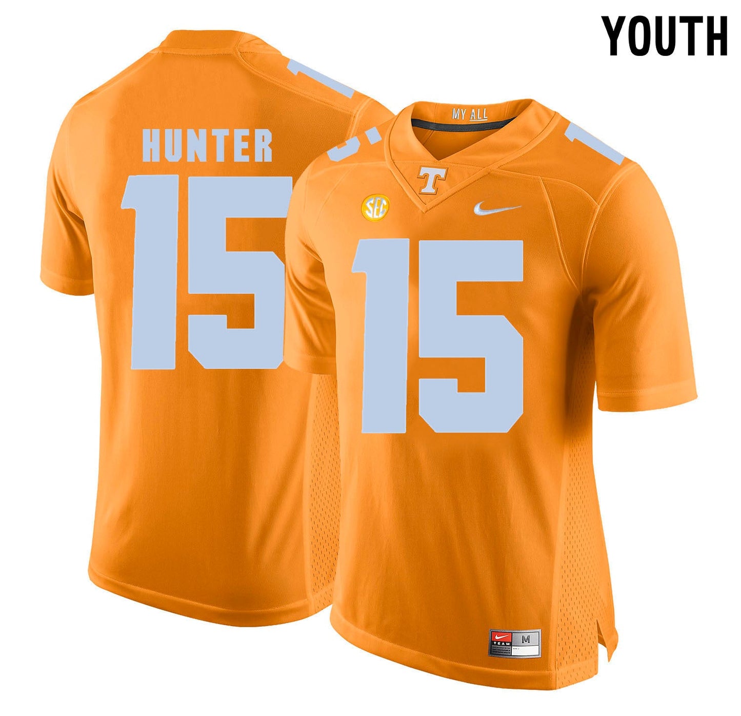 Youth Justin Hunter 15 Orange College Football Jersey football jersey product view 1