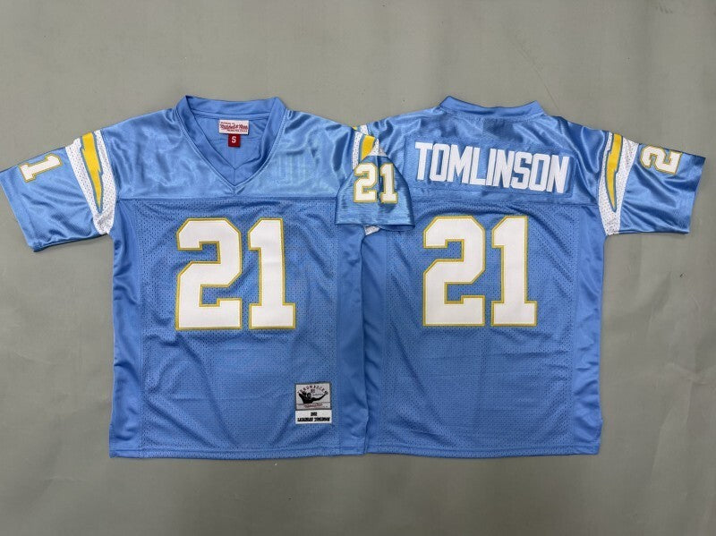 Youth Los Angeles Chargers #21 Tomlinson Lightning Youth Style 1 Football Jersey football jersey product view 1