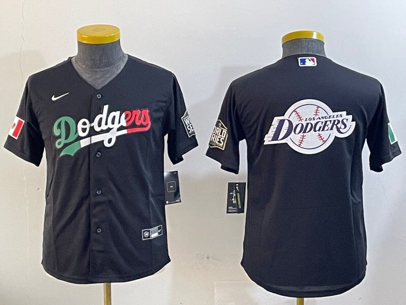 Youth Los Angeles Dodgers Dodgers Mexico Youth Style 4 Baseball Jersey baseball jersey product view 1