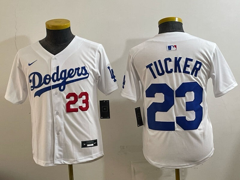 Youth Los Angeles Dodgers #23 Tucker Dodgers Youth Style 1 Baseball Jersey baseball jersey product view 1