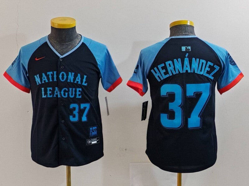 Youth Los Angeles Dodgers #37 Teoscar Hernandez Dodgers 2024 All-Star Youth Style 2 Baseball Jersey baseball jersey product view 1