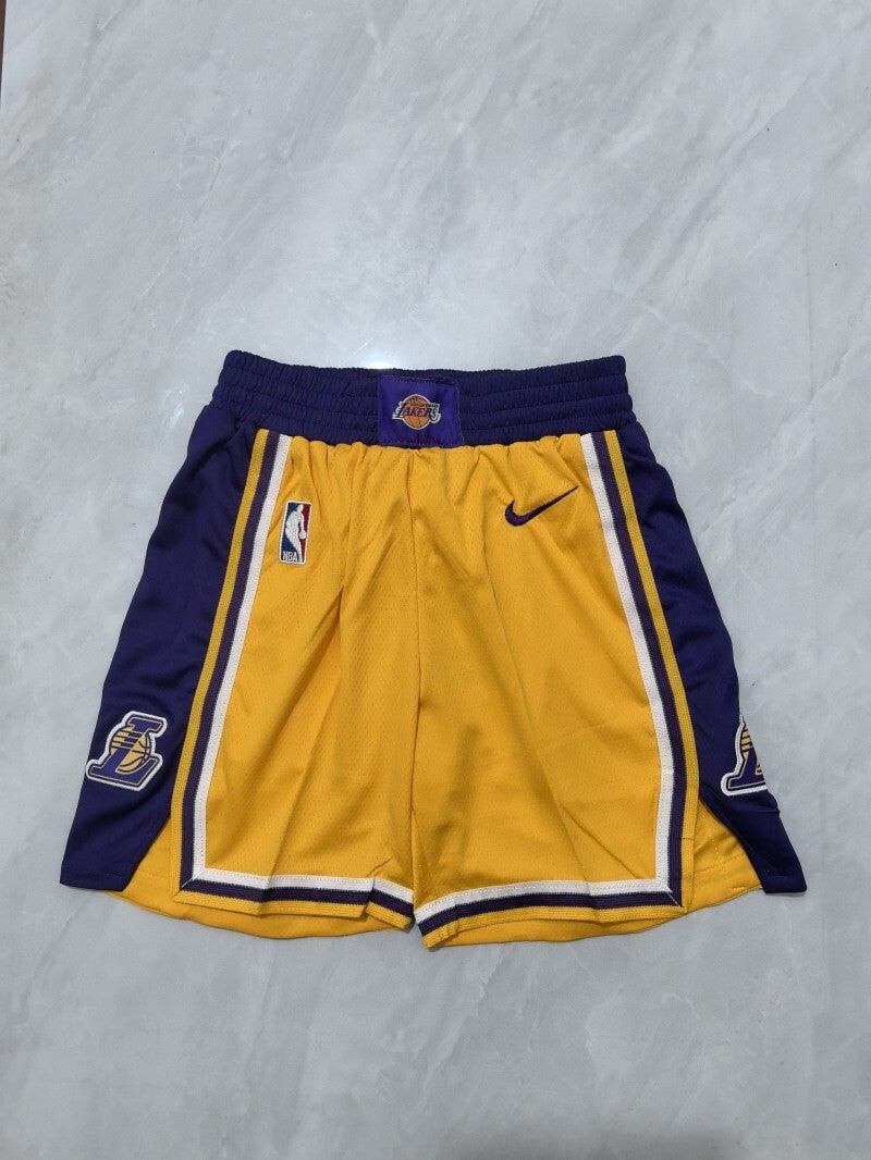Youth Los Angeles Lakers Youth Lakers Yellow Shorts Style 2 Basketball Jersey basketball jersey product view 1