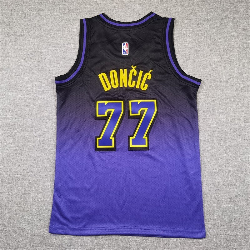 Youth Los Angeles Lakers #77 Luka Doncic Youth 25 Lakers 77 # Doncic Purple City Edition Style 2 basketball jersey product view 1