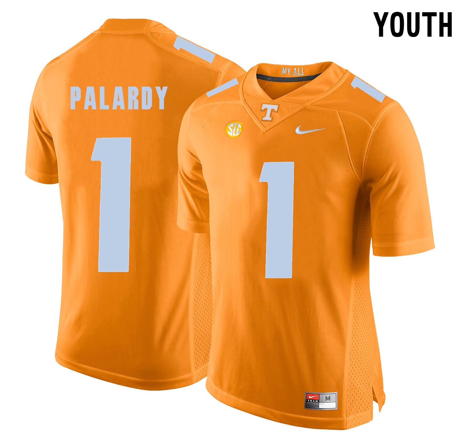 Youth Michael Palardy 1 Orange College Football Jersey football jersey product view 1