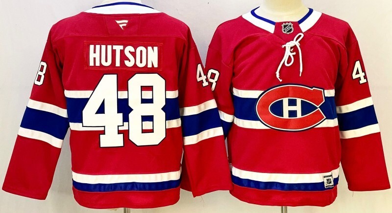 Youth Montreal Canadiens #48 Lane Hutson Canada (3)_[1] Hockey Jersey hockey jersey product view 1