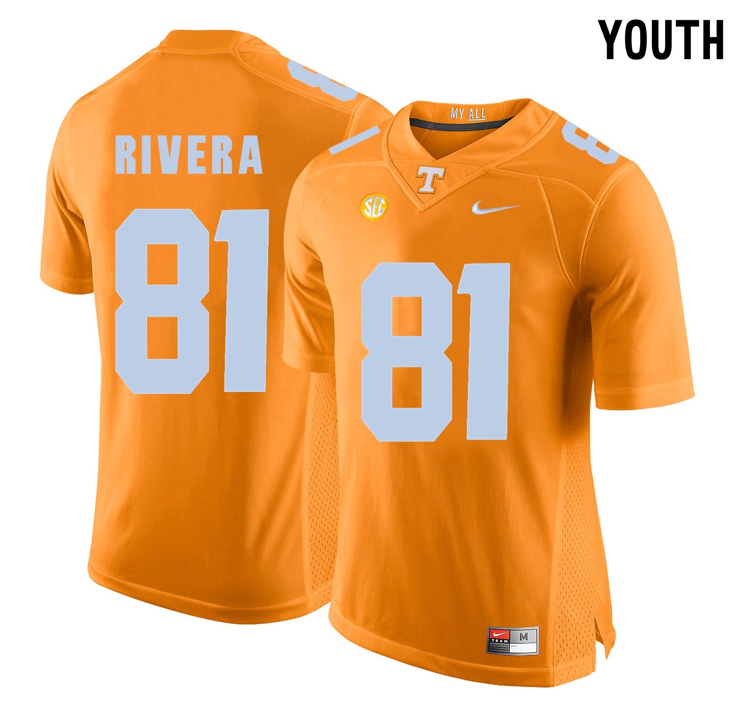 Youth Mychal Rivera 81 Orange College Football Jersey football jersey product view 1