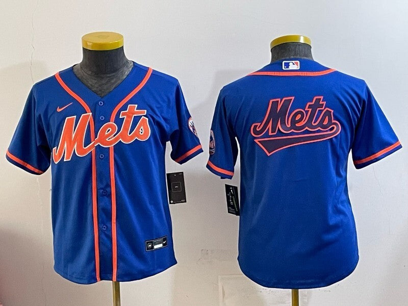 Youth New York Mets Mets Youth Style 2 Baseball Jersey baseball jersey product view 1