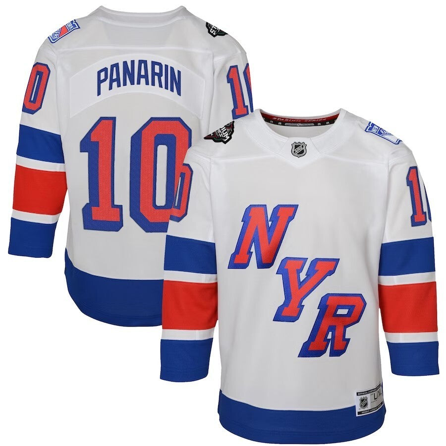 Youth New York Rangers #10 Artemi Panarin 2024 NHL Stadium Series Premier Player Jersey – White Style 2 hockey jersey product view 1