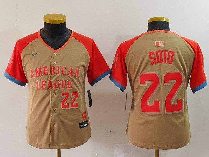Youth New York Yankees #22 Juan Soto Yankees 24 All-Star Youth Style 3 Baseball Jersey baseball jersey product view 1