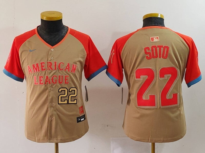 Youth New York Yankees #22 Juan Soto Yankees 24 All-Star Youth Style 4 Baseball Jersey baseball jersey product view 1