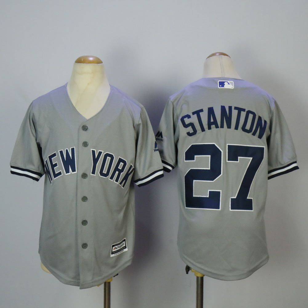 Youth New York Yankees #27 Giancarlo Stanton Style 3 Baseball Jersey baseball jersey product view 1