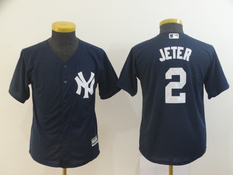 Youth New York Yankees #2 Derek Jeter youth Baseball Jersey baseball jersey product view 1