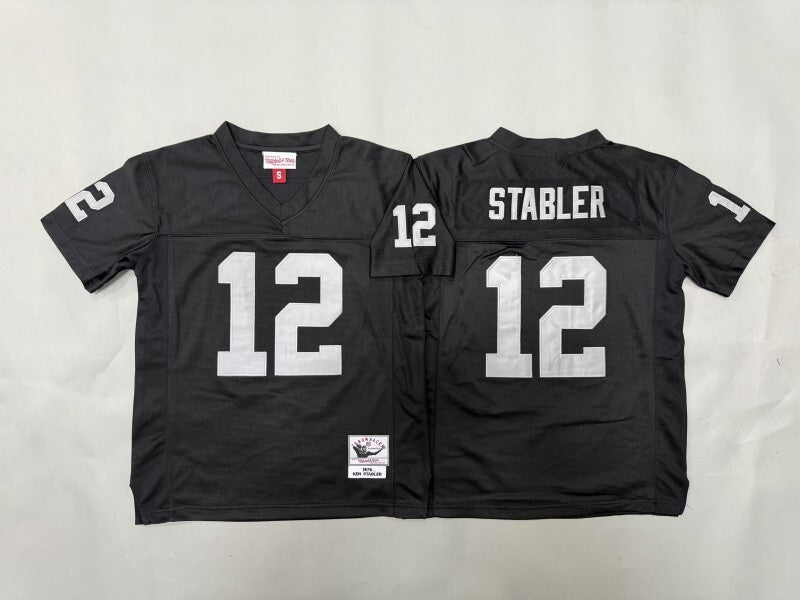 Youth Oakland Raiders #12 Ken Stabler Raiders Youth Football Jersey football jersey product view 1