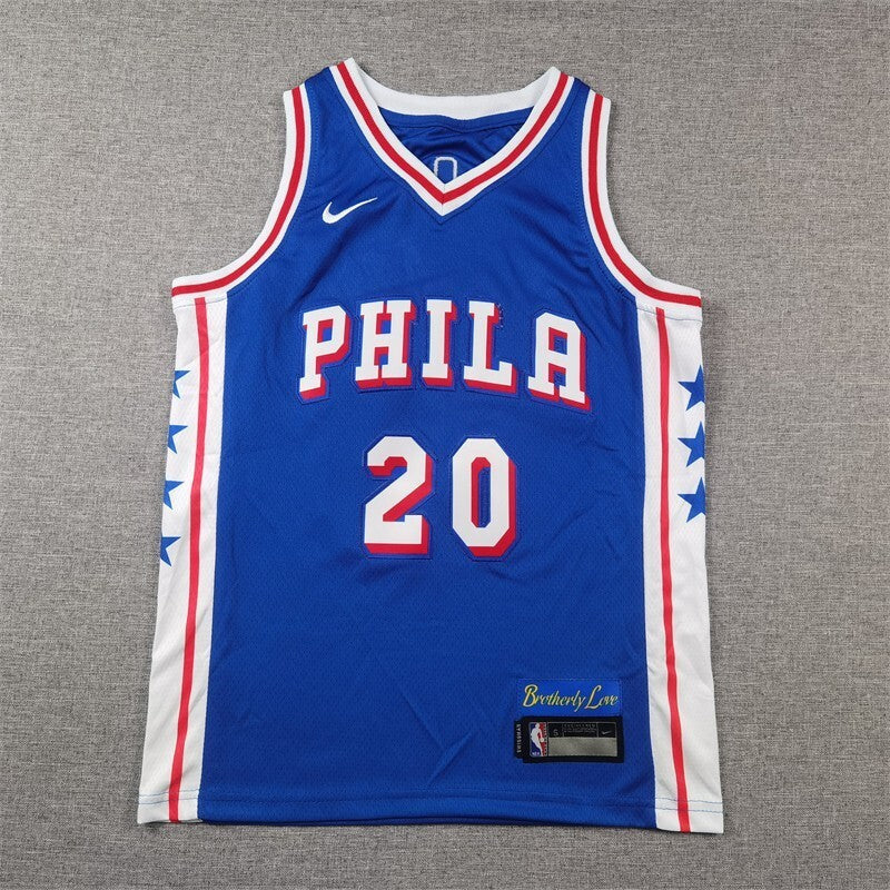 Youth Philadelphia 76ers #20 Jared McCain Youth 76 20 # Ja · Blue Style 2 Basketball Jersey basketball jersey product view 1
